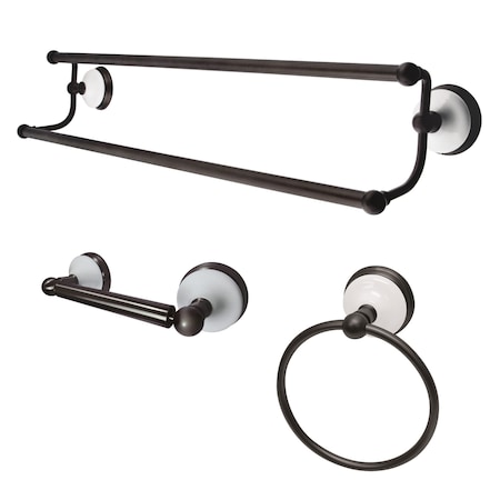 Kingston Brass 3-Piece Bathroom Accessory Set, Oil Rubbed Bronze BAK111348ORB